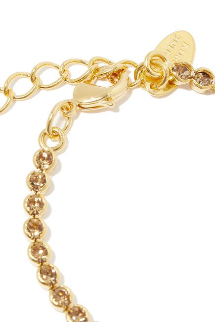 Siri Tennis Bracelet, 18k Gold-Plated Brass & Topaz